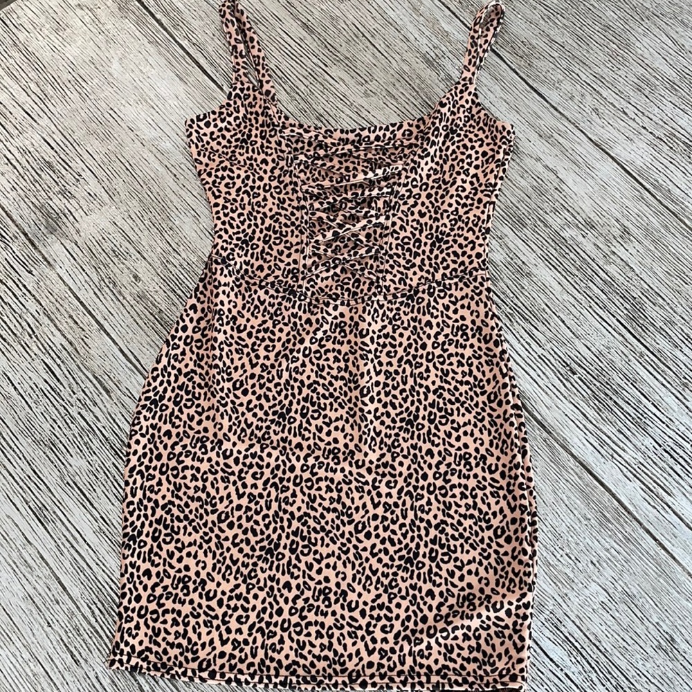 Animal print mini dress